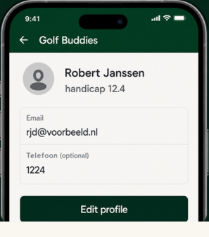Golf Buddies profiel in de Golf4Holland app