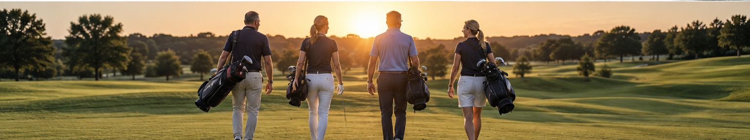 Golfers lopen samen over de golfbaan